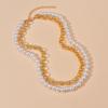 Simple imitation pearl necklace women's accessories retro multi-layer necklace