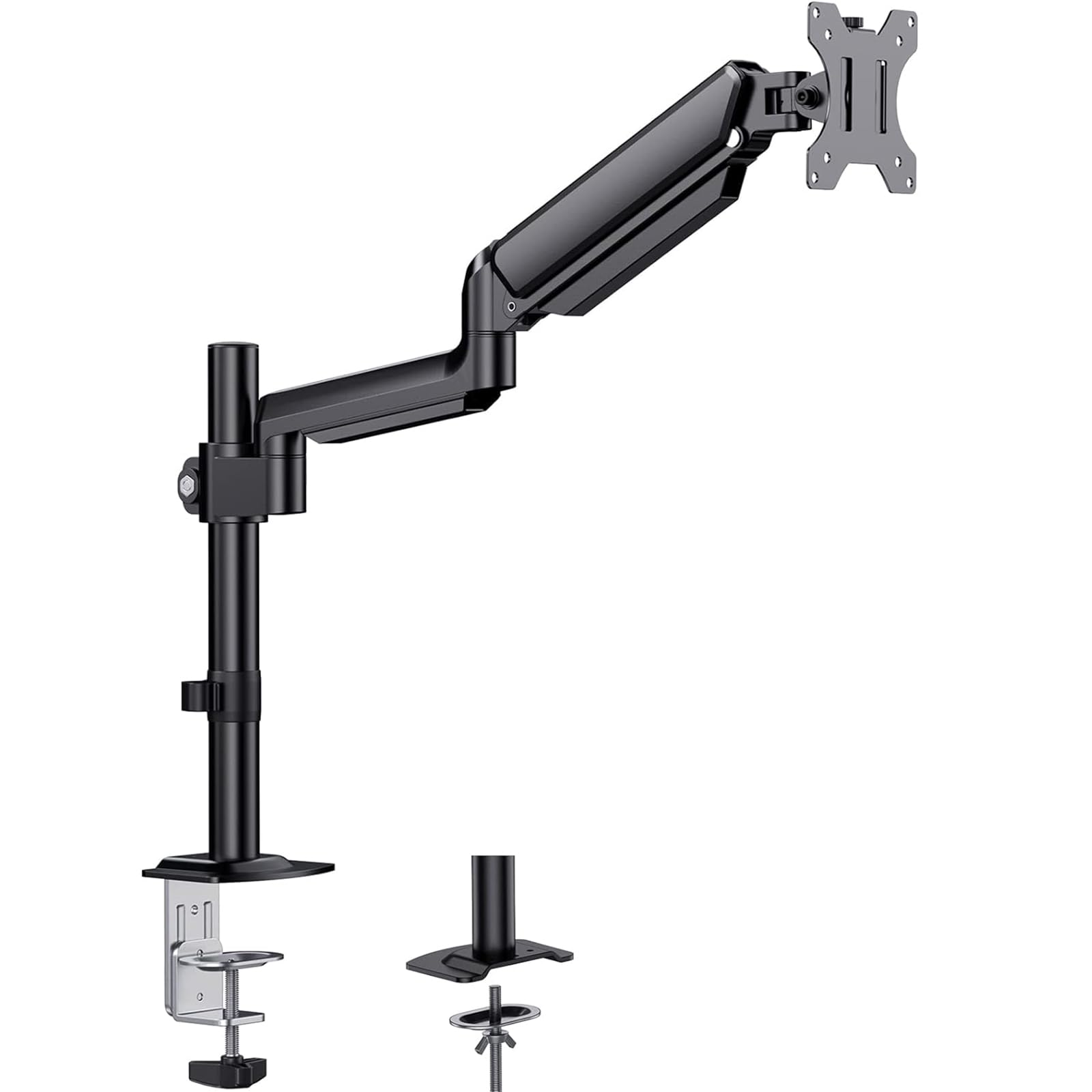 

HUANUO Monitor VESA Mount with Clamp and Grommet Compatible with Inch Weight Adjustable and Cable Management Gas-Powered Arm, Technology, 17-32 чёрный