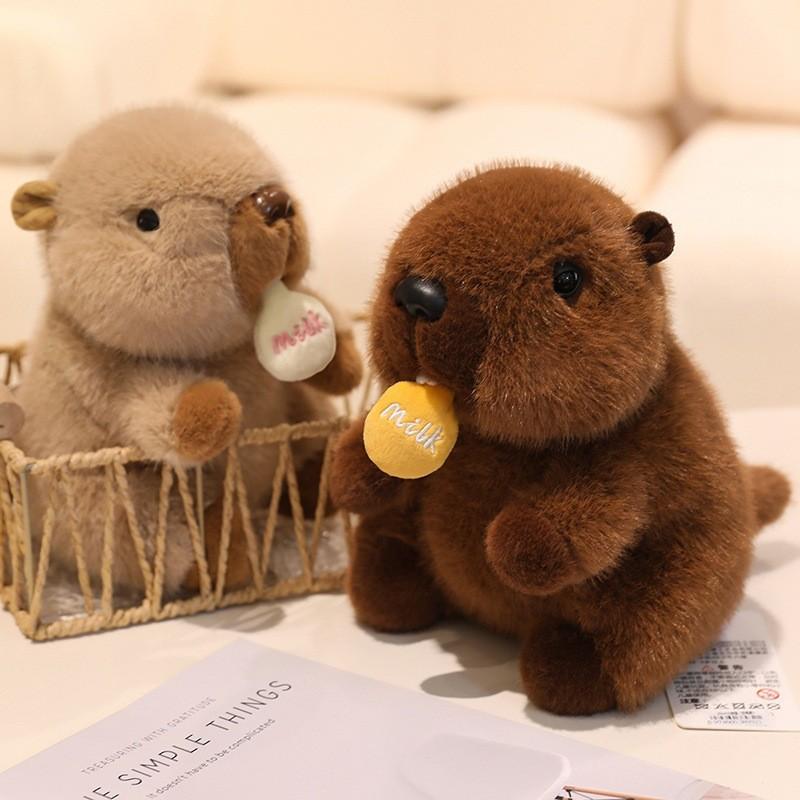 Animal Nezha Marmot Plush Toy Stuffed Doll Bedroom Decoration Cartoon Gift Kids
