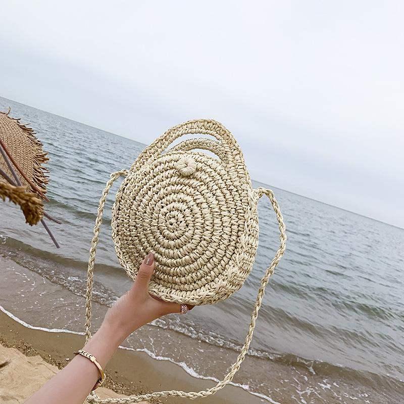 Acheter Sacs de paille ronds femmes sac d'été tissé cercle de