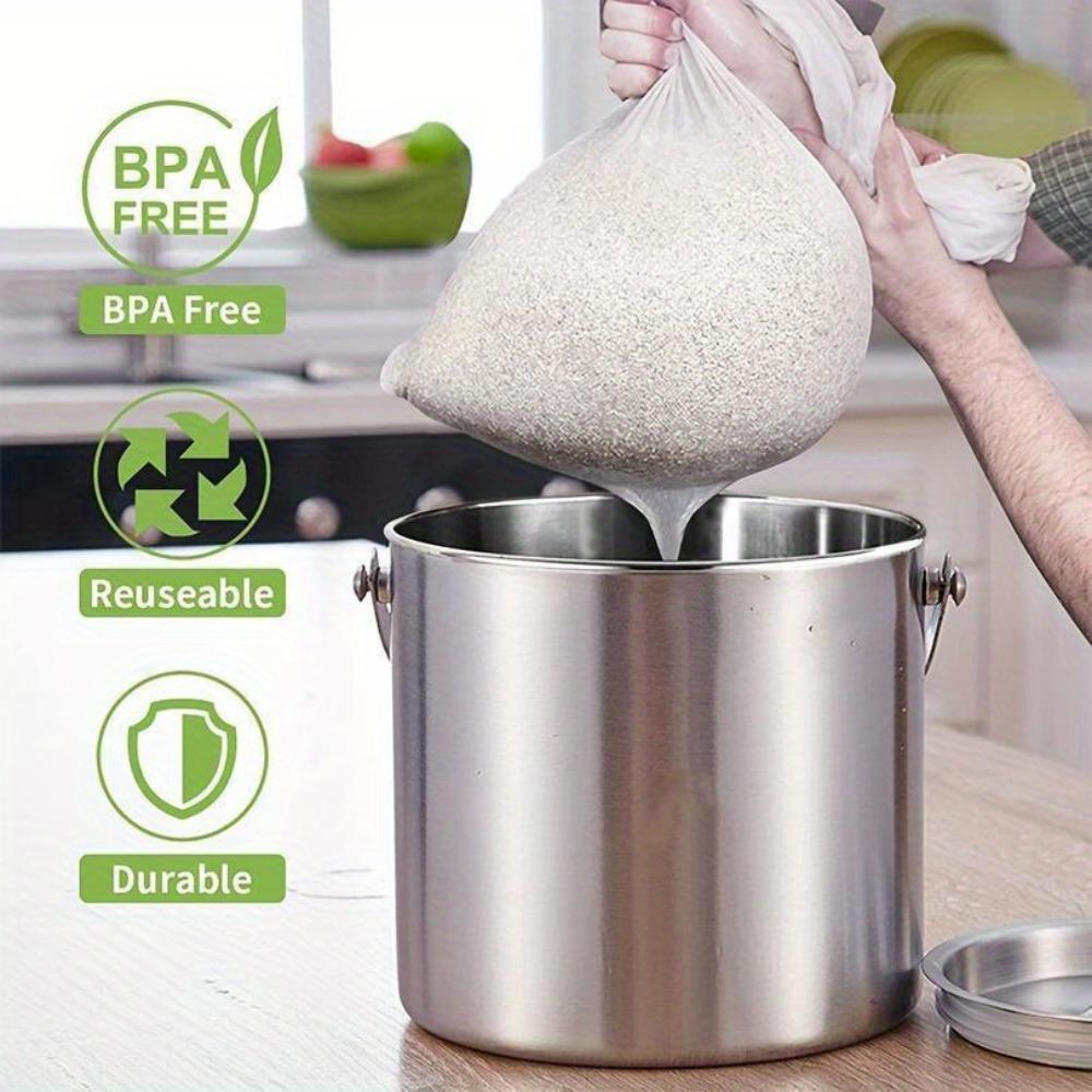 1 pcs Reusable Fine Mesh Brew Bags Perfect Filtering Drawstring Strainer Bags For Home Brewing, Beer, Wine, Grains, Boiling Safe Kitchen Gadgets