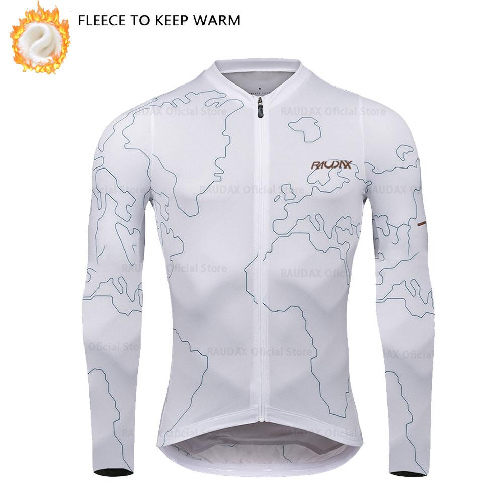 Winter Thermal Fleece Cycling Jersey Top MTB Bike Outdoor Men's Road Bicycle Clothing Long Sleeves Shirt Uniform