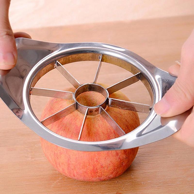 Edelstahl Apfelschneider Apfelentkerner Schneider Obstschneider Apfelentkerner Teiler Schäler Gemüse Obst Werkzeug Küchenhelfer