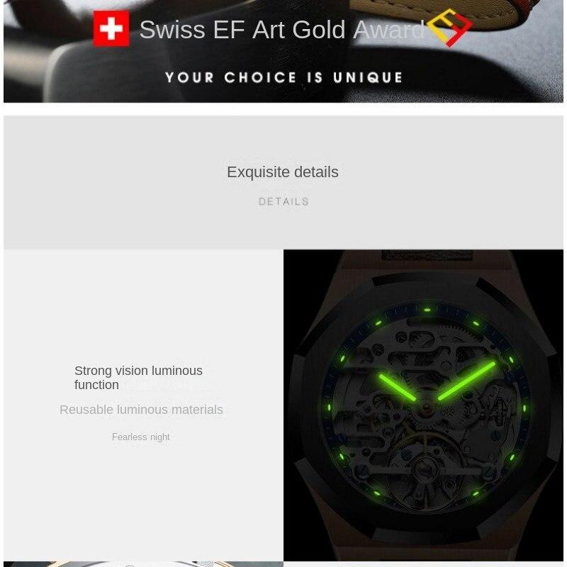AILANG Watch Men's Mechanical Watch Full Automatic Men's Watch Waterproof New Hollow Founded Watch