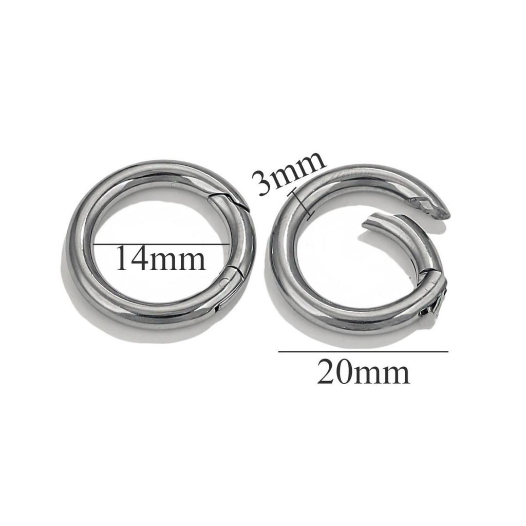 304 Stainless Steel Bolt Spring Ring Clasps Polished Heart Circular Connector DIY Necklace Jewelry Making Lobster Buckle, 1Piece