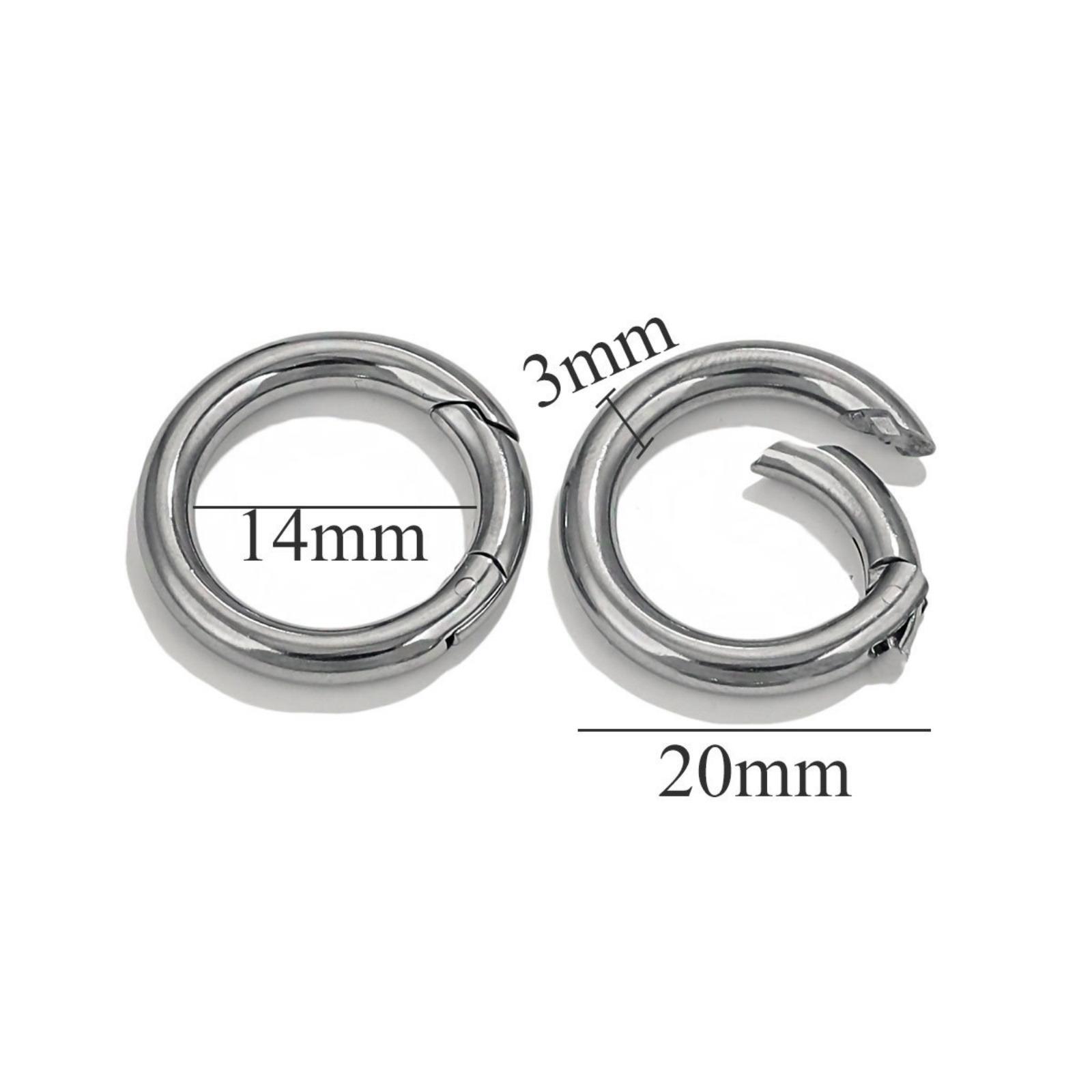 

304 Stainless Steel Bolt Spring Ring Clasps Polished Heart Circular Connector DIY Necklace Jewelry Making Lobster Buckle, 1Piece