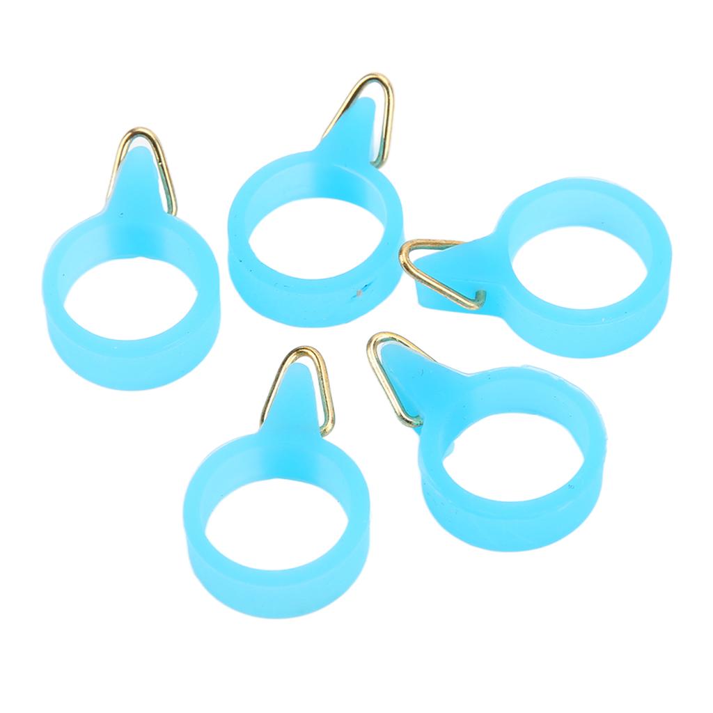 5pcs Fishing Rod Hook Secure Holder Rubber Circle Stainless Steel Fishing Pole Hook KeeperS