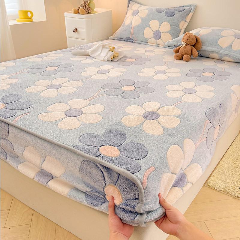 Milk Velvet Bedspread Winter Thick Bed Cover Fleece Bed Sheet Single Piece Bedding Set Cozy Warm Bedspread For Ultimate Comfort
