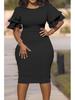European & American Trendy Patchwork Slim Fit Plus Size Commuting Skirt Dress