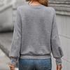 Women's Fashion Casual Versatile Loose Pullover Solid Color Long Sleeve Knitted Sweatshirt