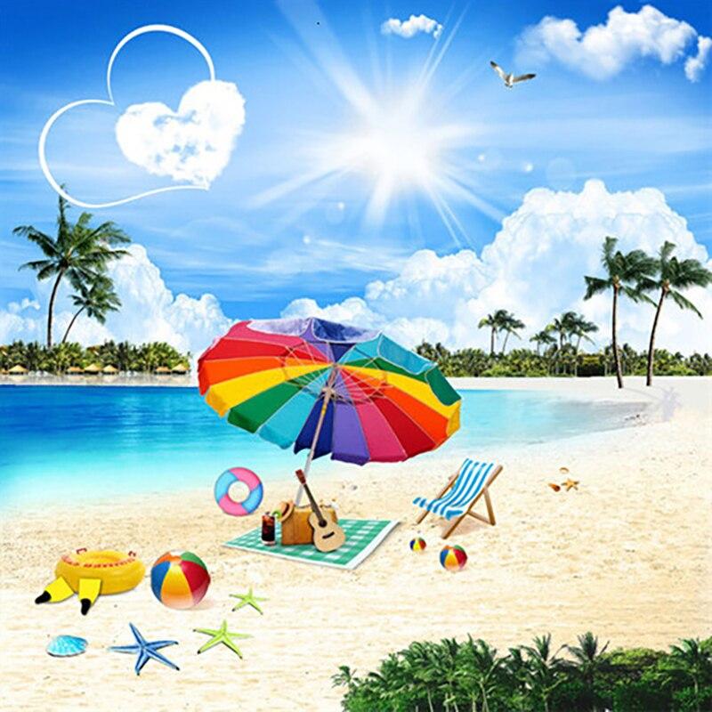 

5D DIY Алмазная картина с видом на море Алмазная вышивка Пляжный пейзаж Вышивка крестиком Полный круглый дрель Домашний декор Ручной подарок Full Round 20x20CM