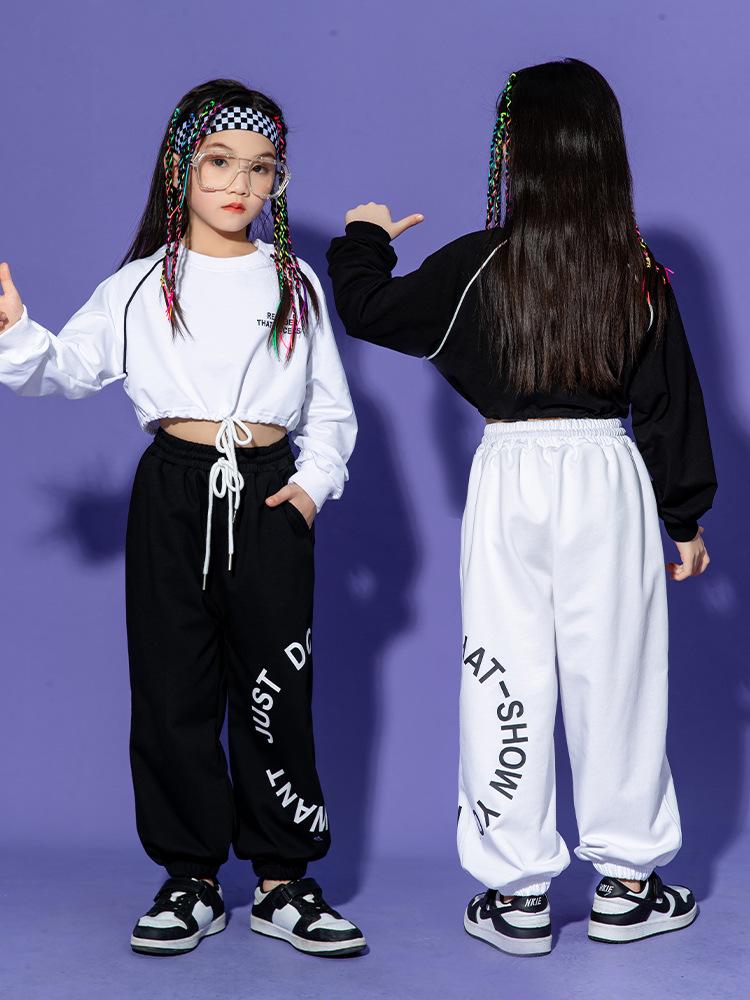 Jazz Street Dance Kostüme für Mädchen: Stilvolle Crop Tops für Frühlings- & Herbstauftritte, Shows und Training