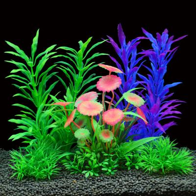 Artificial Aquatic Plants Fade-resistant Simulation Plastic Hydroponic Grass Vibrant Aquarium Landscape Decor for Fish Reptile Tanks