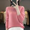 Women's Round Neck Sweater, Qinghe Cashmere, 30% Cashmere 70% Wool, Hollow Winter Knitted Pullover Autumn Sweater Cashmere Sweater