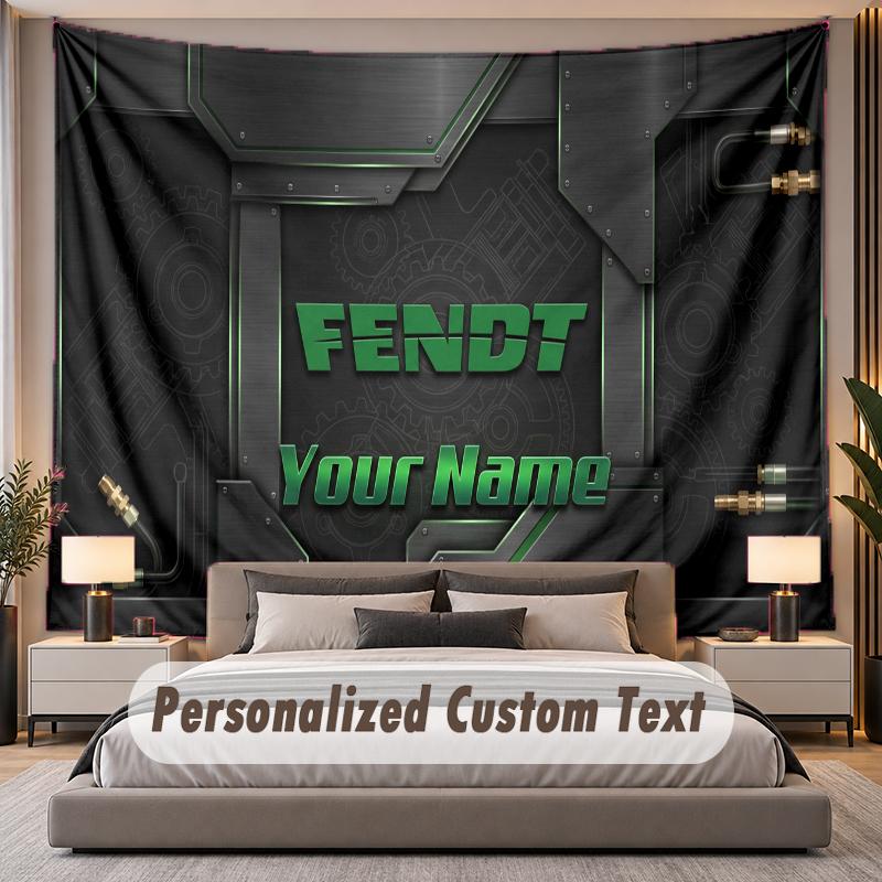 Arazzo Personalizzato con Nome Testo Fendt Poliestere Personalizzato Arazzo da Parete Per Camera da Letto e Stanza