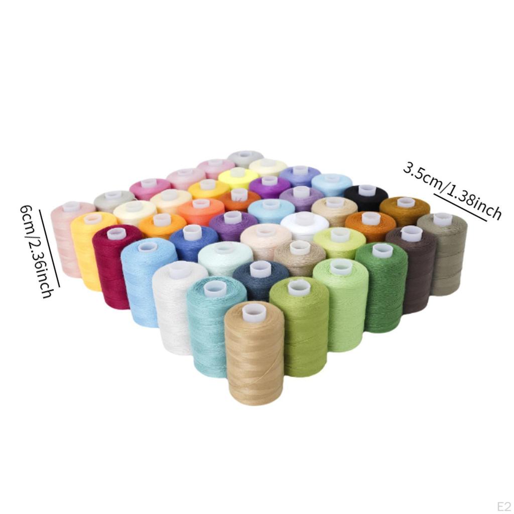 42Pcs Sewing Thread Kits Polyester Thread, 42 Spool Prewound Bobbin Hand Stitching for