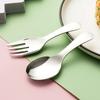 304 Edelstahl Tragbares Geschirr Kindergeschirr Dessertgeschirr Löffel und Gabel Kombination