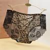 Intimo Donna Senza Cuciture Stampa Leopardo Pizzo Traforato Trasparente Seta di Ghiaccio Triangolo Intimo Vita Bassa