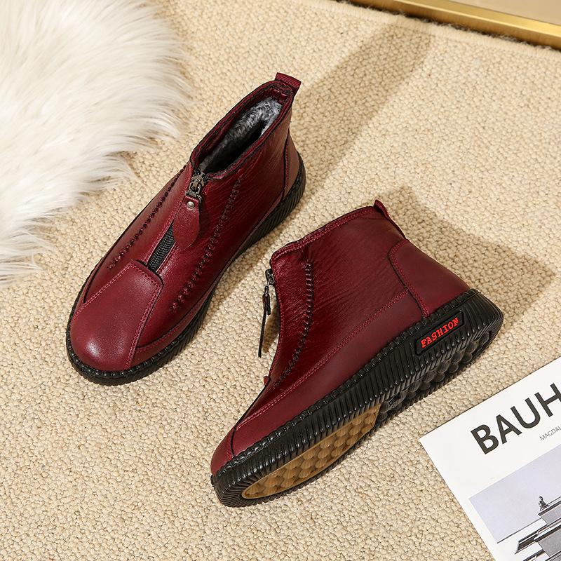 Winter Velvet Thickened Cotton Shoes Women's Cloth Shoes High Top Warm Comfortable Bottom Middle-aged and Elderly