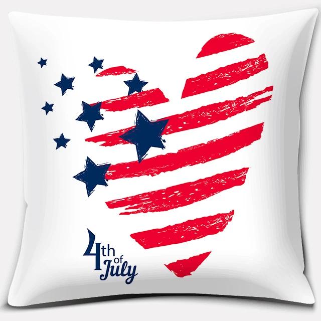 American Independence Day Series Love Usa Printed Square Home Decoration Pillowcase Cojines Decorativos Para Sof Akcesoria Kuch