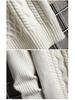 Men's Solid Color Jacquard Knit High Collar Double Lapel Sweater