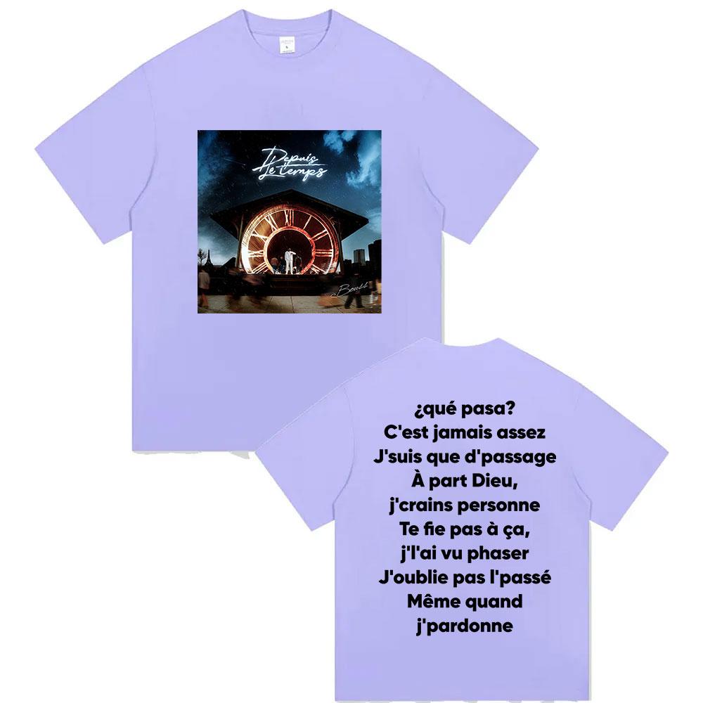 Rapper BOUSS ET SI JECHOUE Album 2025 Graphic T Shirts Mens Hip Hop Pop Music Fashion Short Sleeve Cotton TShirt Streetwear