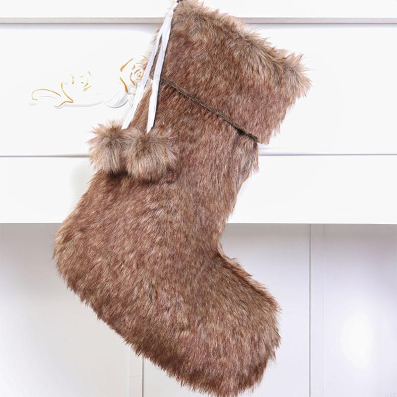 Faux Furs Holiday Hanging Sock Elegant Designs Fireplaces Mantels Decorative