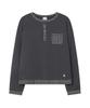 BAUF Check Henley Neck Long Sleeve [Charcoal]