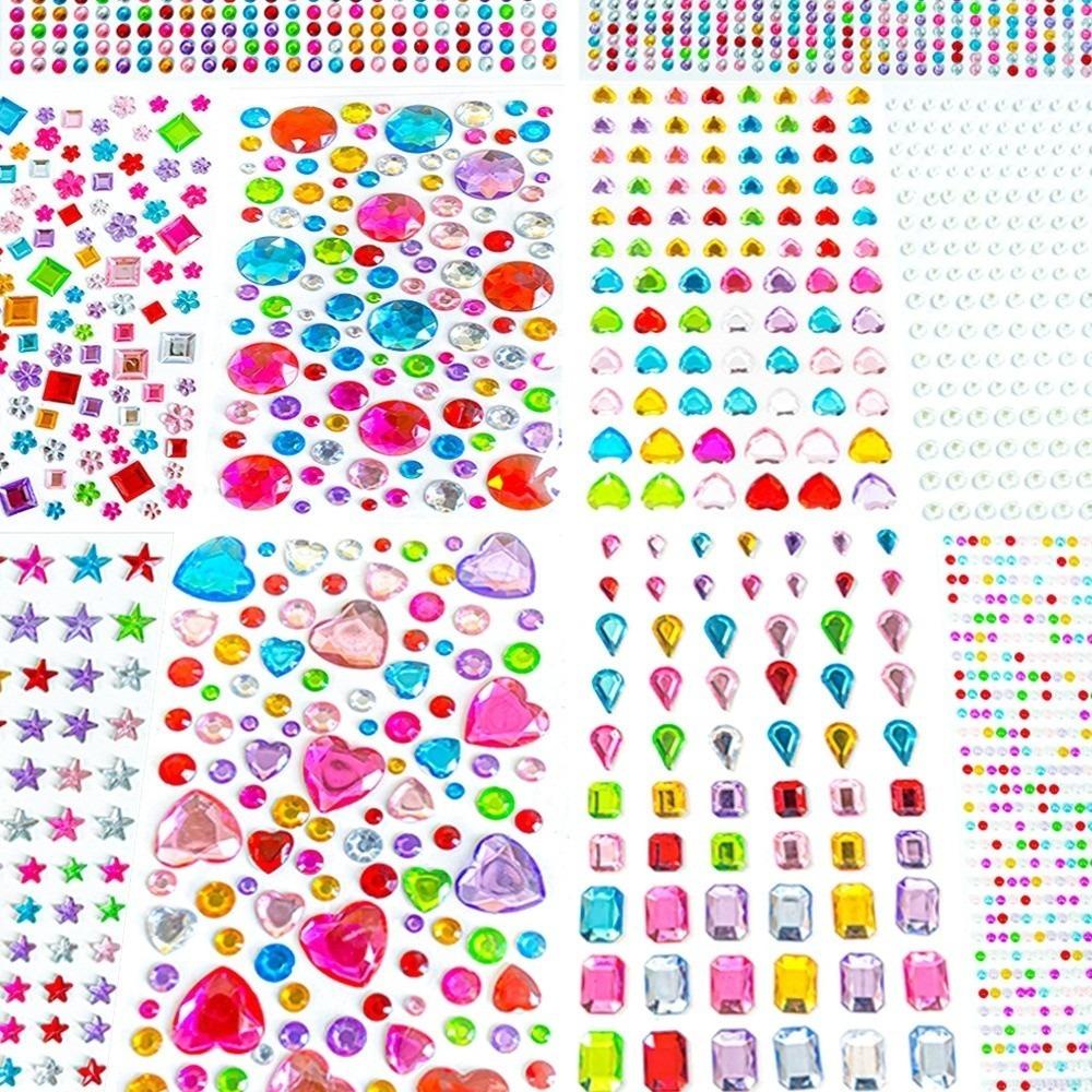 3D Rhinestone Rhinestone Stickers Mix-And-Match Self Adhesive Rhinestone Sticker Dress-Up