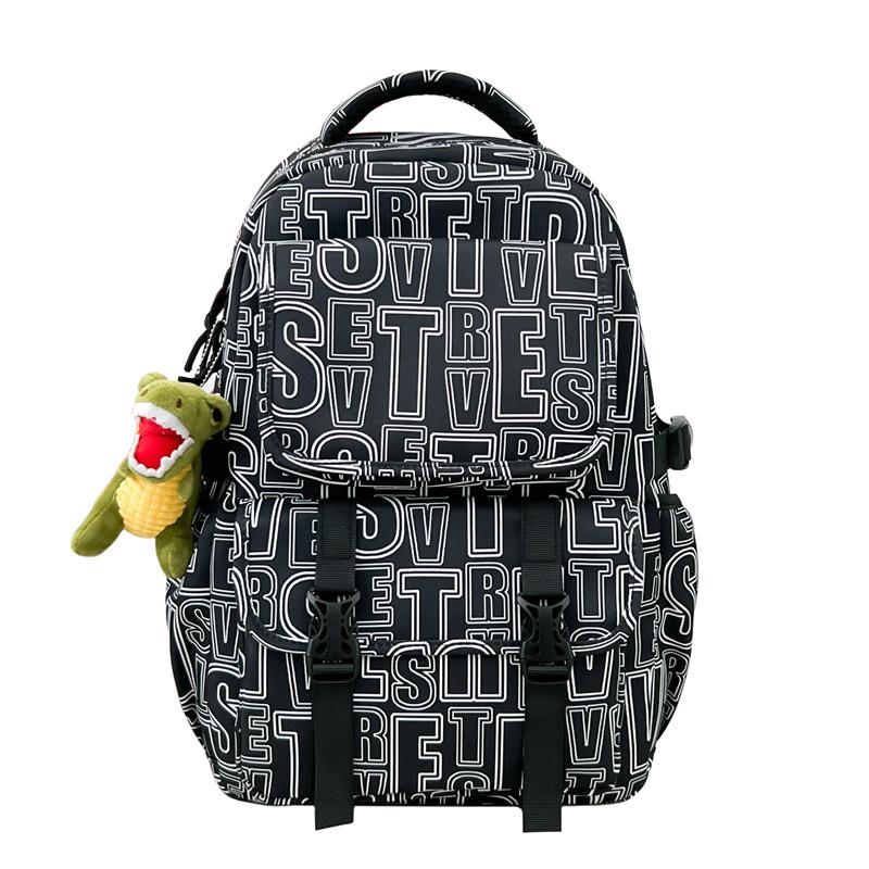 Large Capacity Student Schoolbag Letter Print Backpack