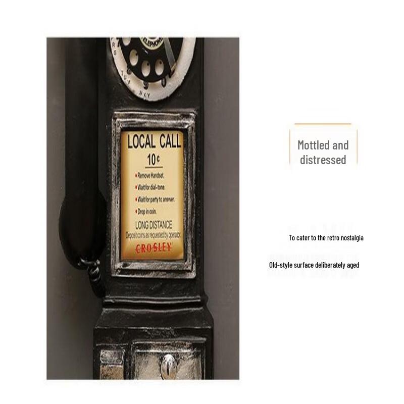 Retro Resin Telephone Ornament