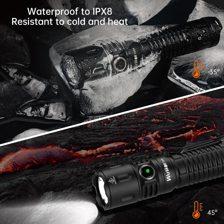 Wurkkos TD04 Flashlight, LED Light Powerful 3000 Lumens Tactical, Flashlight