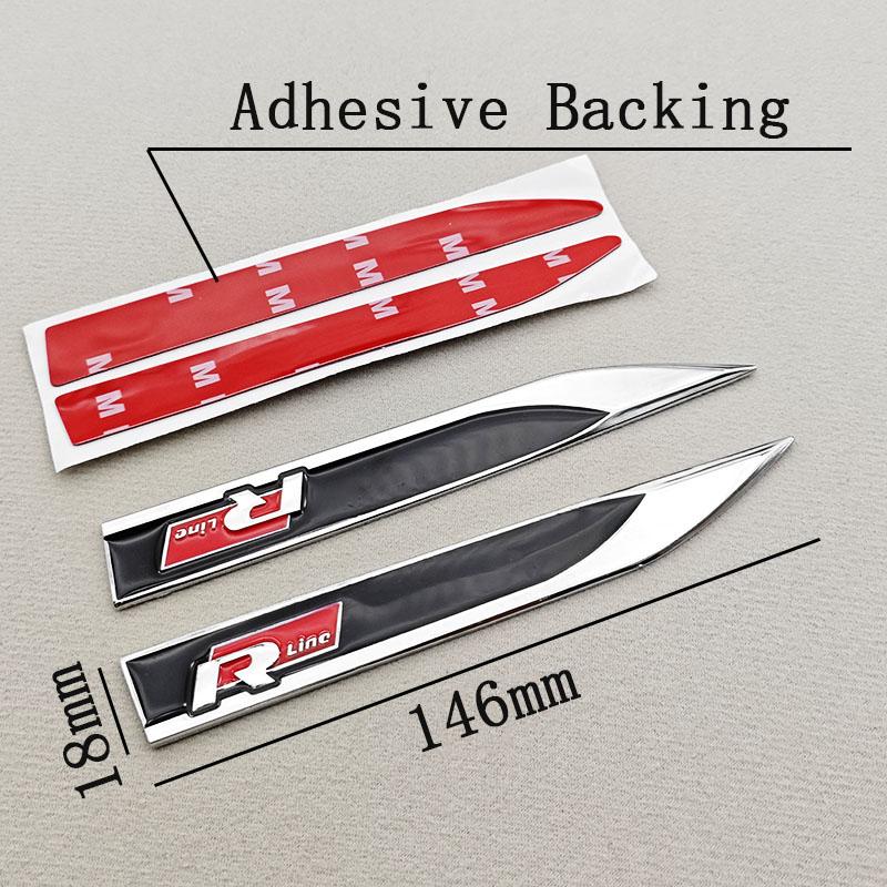 2026 Hot Sticker 2pcs 3D Metal Car Letters Logo Rline Fender Side Wing Sticker Emblem Badge For Volkswagen VW Golf 6 7 8 MK6 MK7
