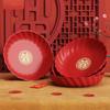 Red Wedding Snack Tray Round Serving Tray Multifunctional Chinese New Year Nut Plate  Entertainment