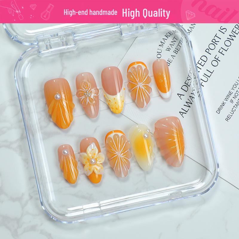 Handmade 3D Fruit Style French Wearable False Nails