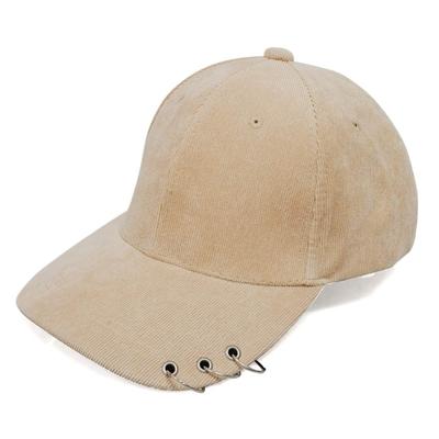 Keys Beige Cord Baseballkappe mit Ring für Männer und Frauen