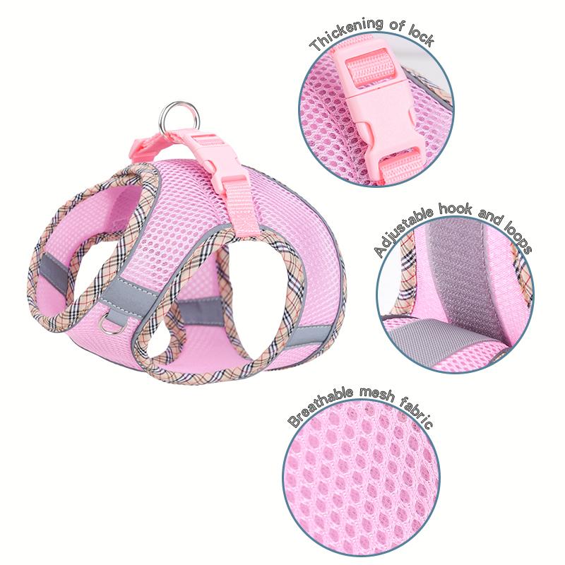 

HP350--adjustable pet dog vest harness for dogs & cats. XXS розовый