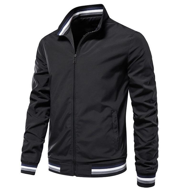  Men's Lightweight Athletic Jacket Stand Collar Zip Up Casual Outerwear