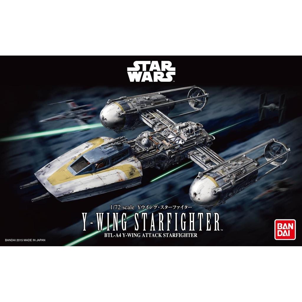 Star Wars Y-Wing Starfighter Zestaw modelarski z tworzywa sztucznego w skali 1/72, wstępnie pomalowany