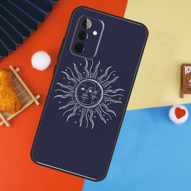 Sun Moon Face Case For Samsung Galaxy A16 A26 A36 A56 A17 A55 A35 A15 A52 A32 A12 A53 A33 A13 A14 A34 A54