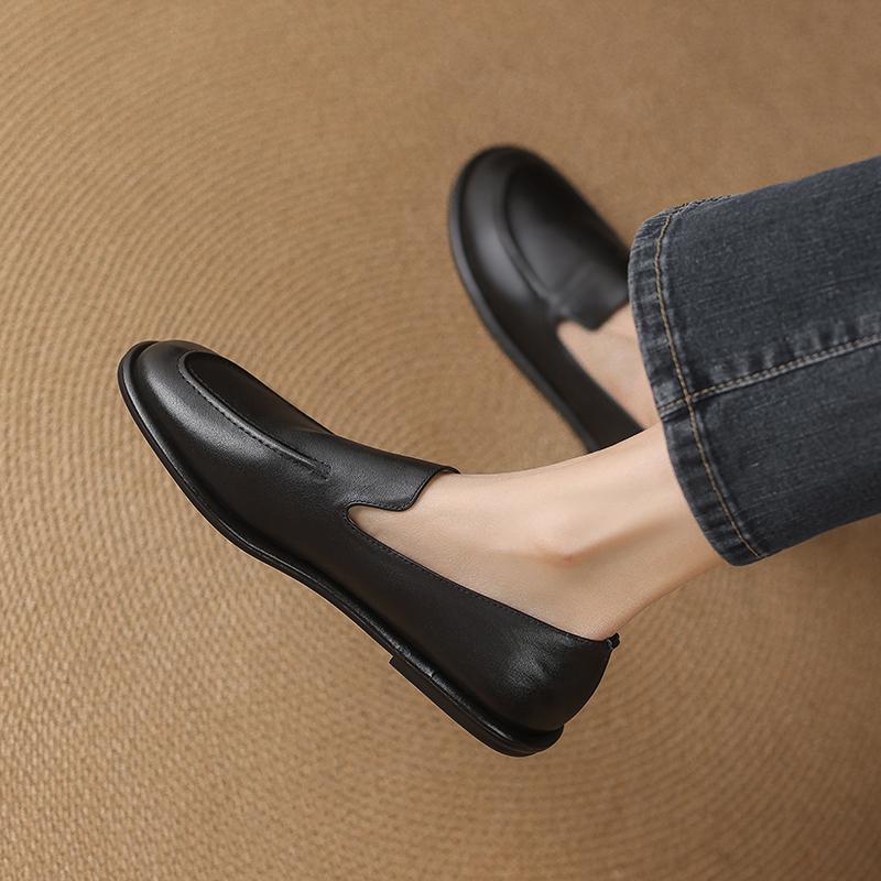 Fashion Shoes Woman Retro Suede Genuine Leather Shoes Mules Ladies Comfort Flats Female New Casual Comfort Loafers Flats Shoes Pumps