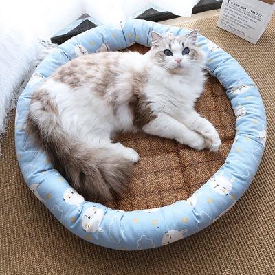 Summer Pet Nest  Cat Cooling Mat  Dog Nest Round Nest  Cooling Straw Mat  Cool Feeling Cat Cooling Mat  Cold Feeling Mat Rattan Mat