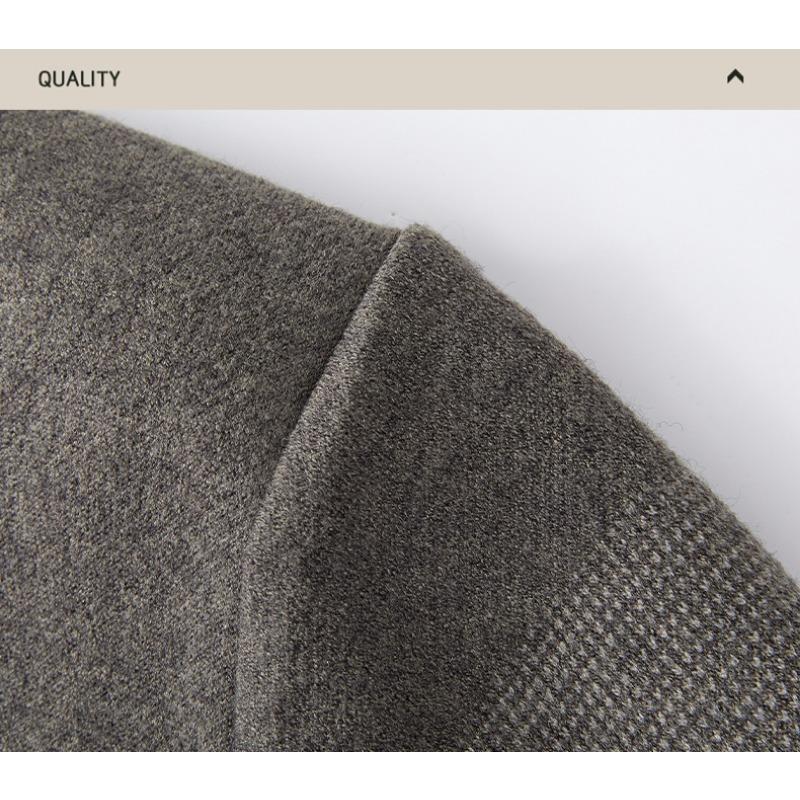 Men S Thick Striped Round Neck Long Sleeve Knitted Pullover Sweater Business Casual