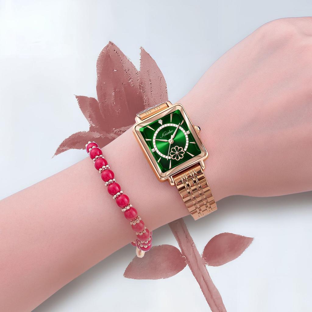 Retro Small Green Watch Luxury Women'S Watch Waterproof Steel Belt Women'S Watch