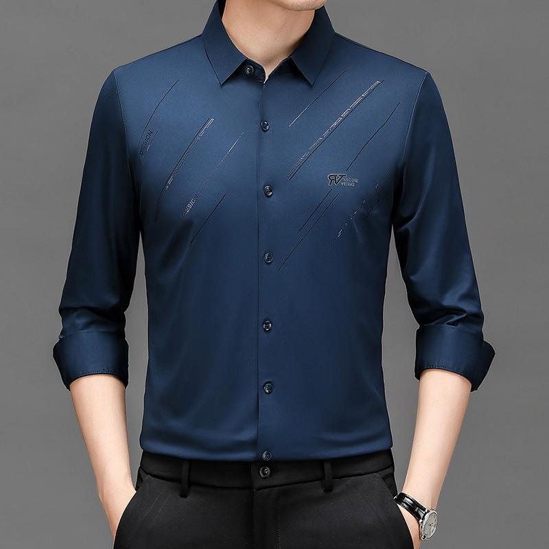 Pánská košile s dlouhým rukávem Podzimní Nová Korejská Módní Košile Ležérní Kabát Pánský Joker Top Pánský