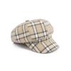 Big head circumference plaid octagonal hat female face small piece hat hot wind duck tongue beret Internet celebrity painter hat