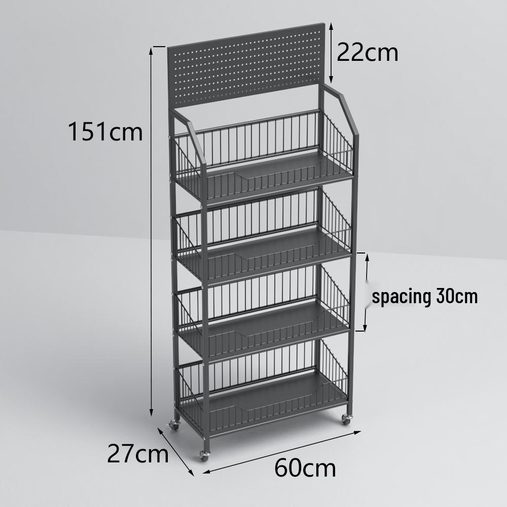 Freestanding Multilayer Snack & Beverage Display Rack for Convenience and Home Use
