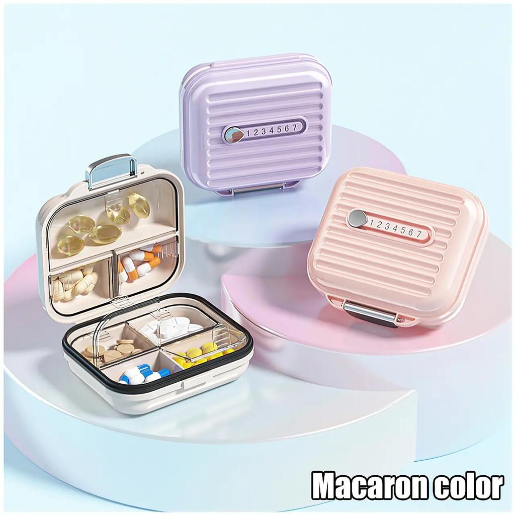 Portable Pill Box Waterproof Medicine Storage Device Travel Pill Compact Pill Storage Container For Daily Vitamin Supplements Suitable