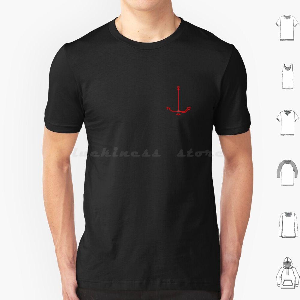 

Minimla Anchor Design T Shirt Big Size 100 Cotton Red Lines Anchor Armature Simple Minimal Easy Design Anchor Design Minimal S