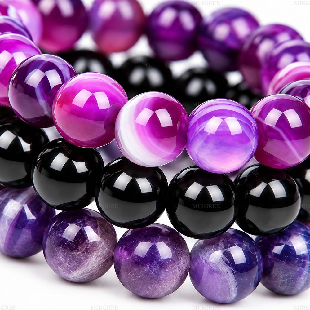 MIRGREE 3PCS/Set Natural Stone Beaded Bracelet Set for Women, Stretch Bracelets, Balance Inspired Stackable Jewelry Gift